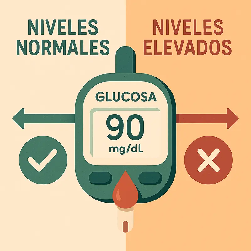 Gráfico comparativo de niveles de glucosa
