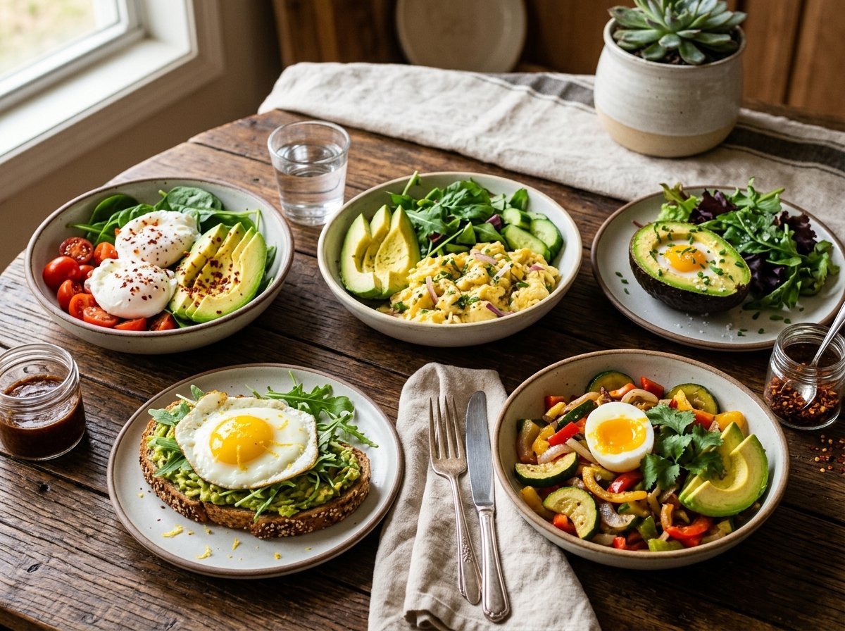 5 Deliciosas Ideas para un Desayuno Fácil con Huevos y Aguacate Bajo en Índice Glucémico