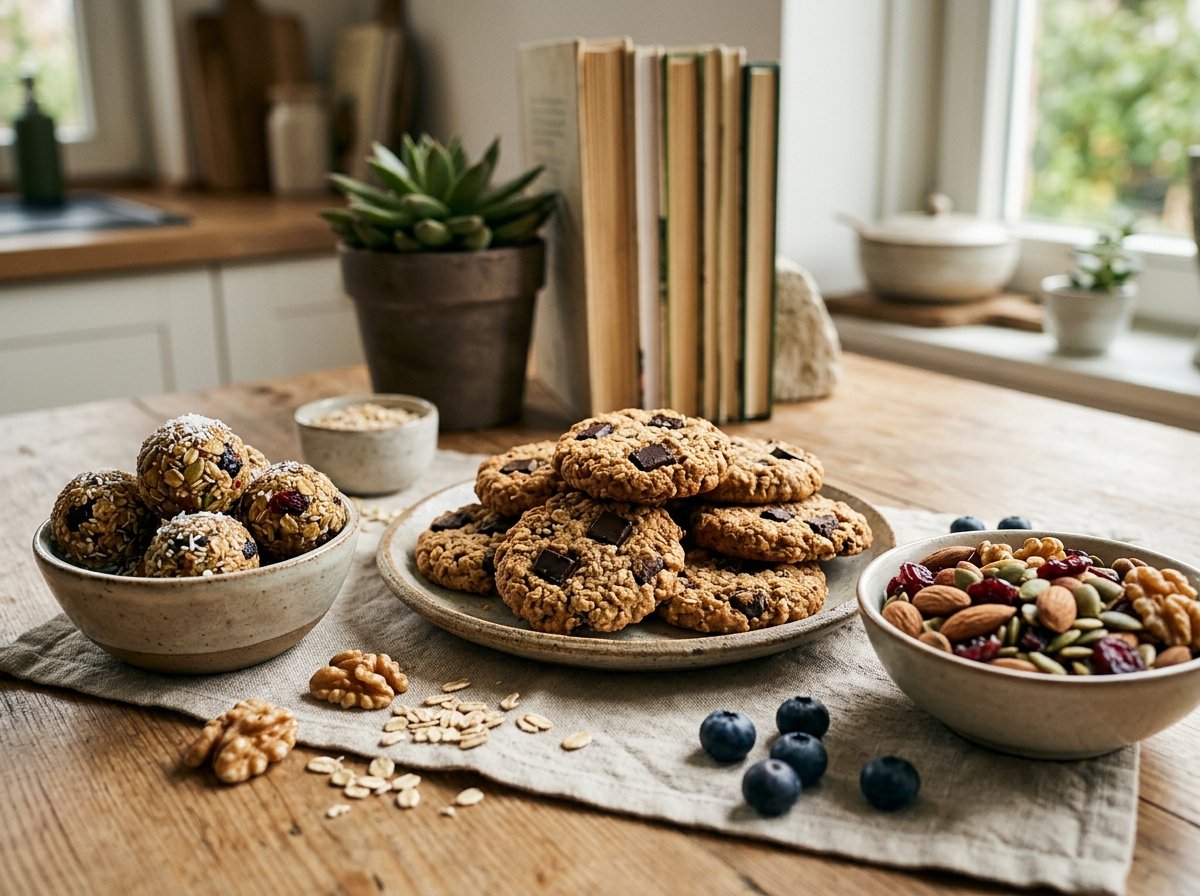 Galletas de avena sin azúcar recién horneadas