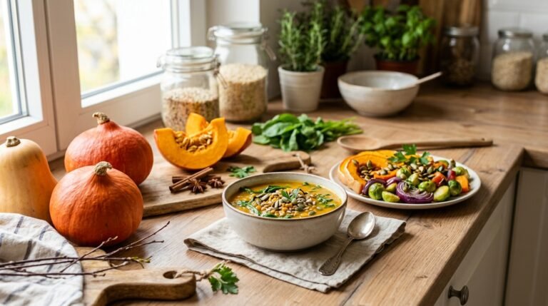 Sopa de calabaza y jengibre baja en carbohidratos para el otoño